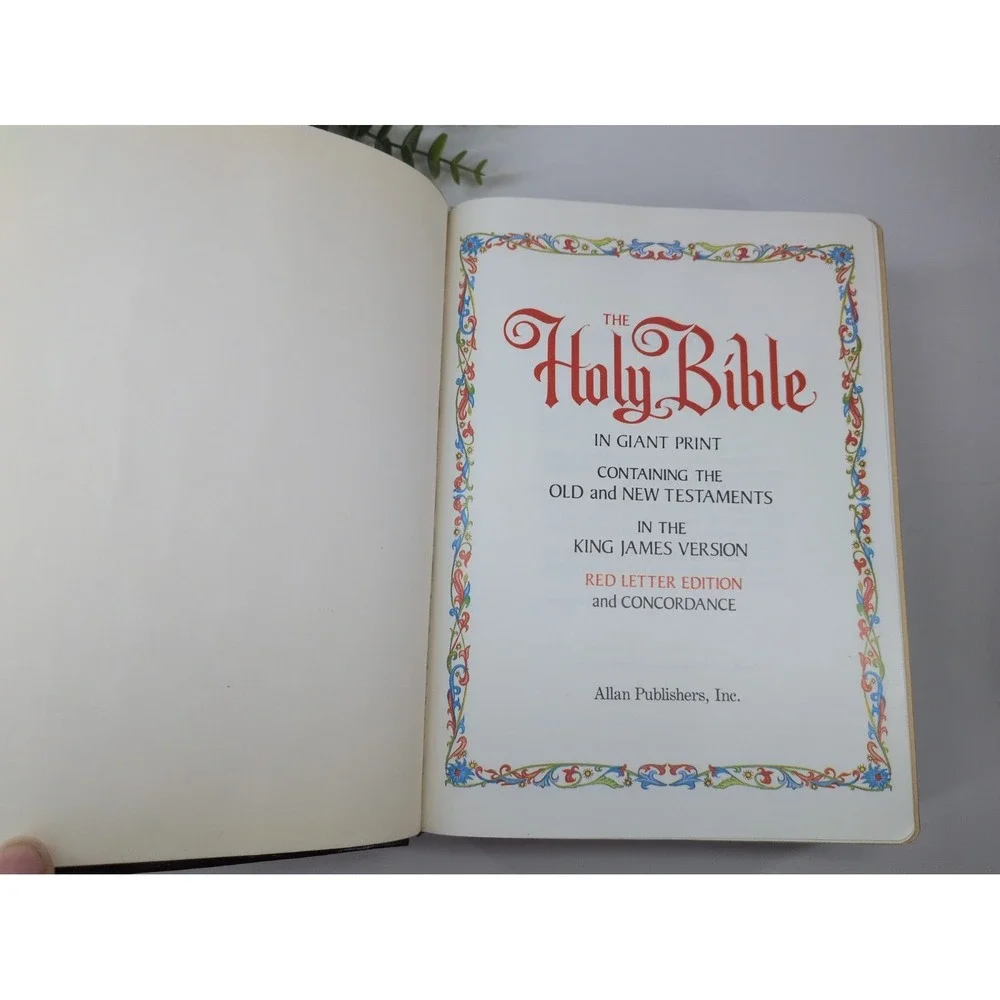 NO WRITING! VTG✝️1975 Giant Print Holy Bible KJV Red Letter Allan Concordance